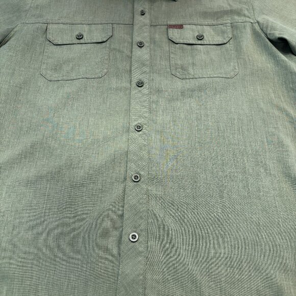 Orvis L Green Solid Performance Hiking Fishing Button Up Short Sleeve Shirt Gorp - Picture 4 of 12